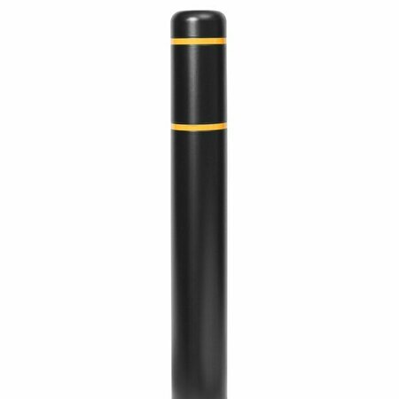 INNOPLAST BollardGard 7 1/8'' x 60'' Black Bollard Cover with Yellow Reflective Stripes BC760BKY 269BC760BKY
